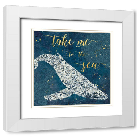 Coastal Lace V White Modern Wood Framed Art Print with Double Matting by Aiken, Jess