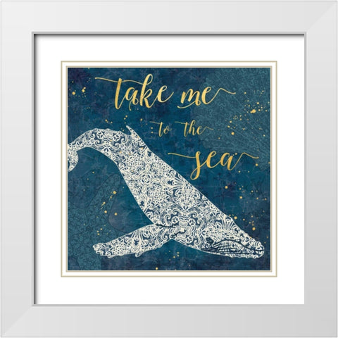 Coastal Lace V White Modern Wood Framed Art Print with Double Matting by Aiken, Jess