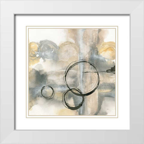 Full Circle II White Modern Wood Framed Art Print with Double Matting by Paschke, Chris