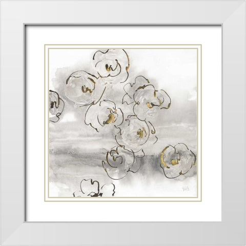 Gold Dust I v.2 White Modern Wood Framed Art Print with Double Matting by Paschke, Chris