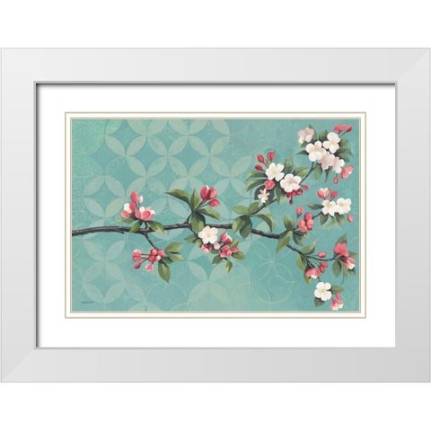 Cherry Blossoms White Modern Wood Framed Art Print with Double Matting by Lovell, Kathrine