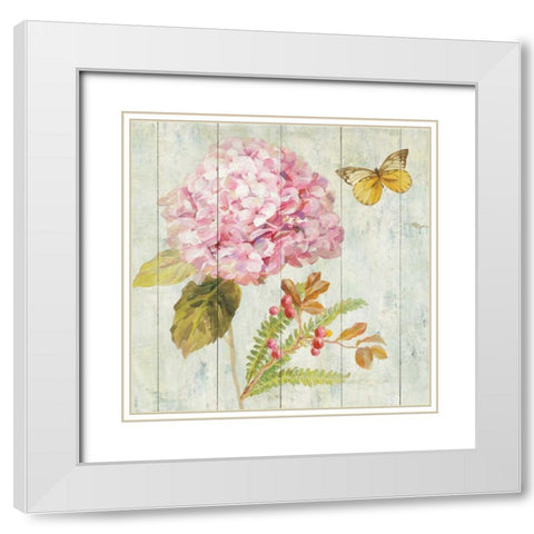 Natural Flora III White Modern Wood Framed Art Print with Double Matting by Nai, Danhui