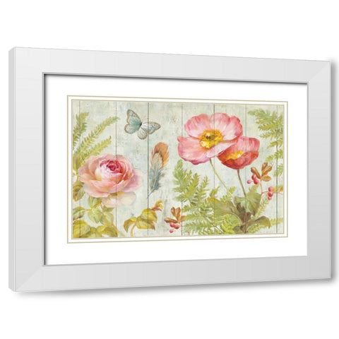 Natural Flora V White Modern Wood Framed Art Print with Double Matting by Nai, Danhui