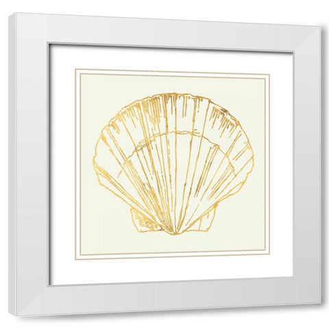 Coastal Breeze Shell Sketches White Modern Wood Framed Art Print with Double Matting by Tavoletti, Anne