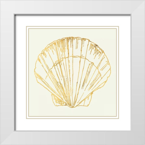 Coastal Breeze Shell Sketches White Modern Wood Framed Art Print with Double Matting by Tavoletti, Anne
