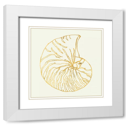 Coastal Breeze Shell Sketches White Modern Wood Framed Art Print with Double Matting by Tavoletti, Anne