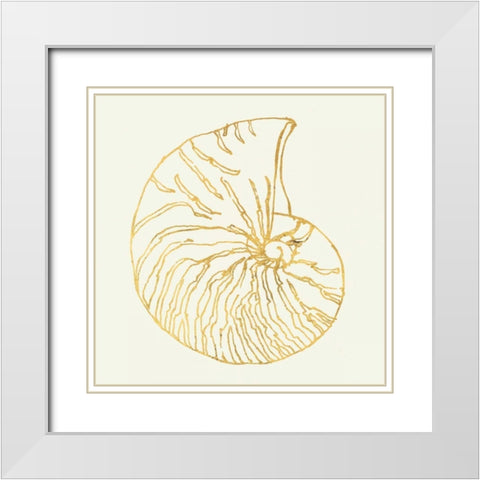 Coastal Breeze Shell Sketches White Modern Wood Framed Art Print with Double Matting by Tavoletti, Anne