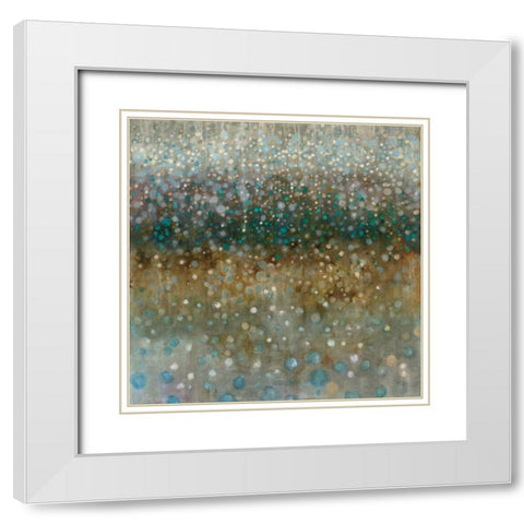 Abstract Rain White Modern Wood Framed Art Print with Double Matting by Nai, Danhui