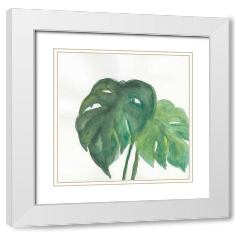 Tropical Palm II White Modern Wood Framed Art Print with Double Matting by Paschke, Chris