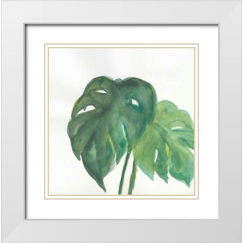 Tropical Palm II White Modern Wood Framed Art Print with Double Matting by Paschke, Chris