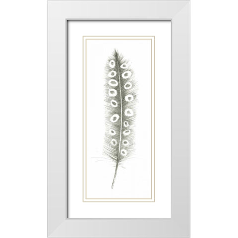 Feather Sketches VII White Modern Wood Framed Art Print with Double Matting by Tillmon, Avery