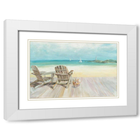 Seaside Morning no Window  White Modern Wood Framed Art Print with Double Matting by Nai, Danhui