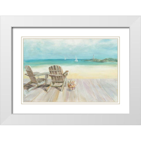 Seaside Morning no Window  White Modern Wood Framed Art Print with Double Matting by Nai, Danhui