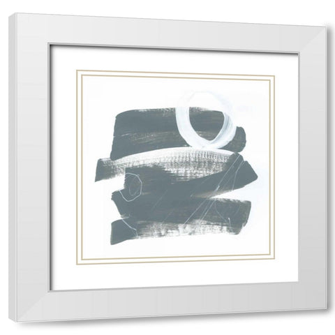 Gray and White IX White Modern Wood Framed Art Print with Double Matting by Schick, Mike
