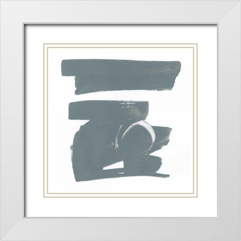 Gray and White XII White Modern Wood Framed Art Print with Double Matting by Schick, Mike