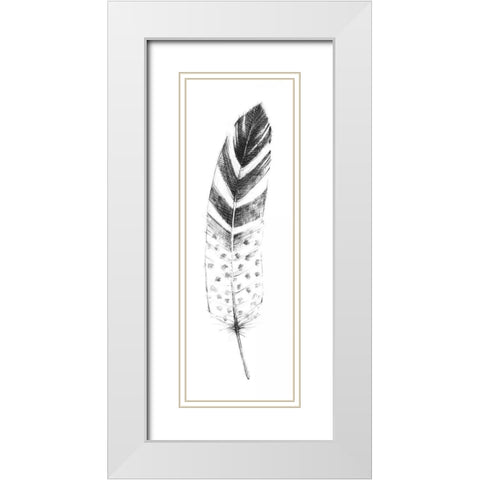 Spirit Feather VII White Modern Wood Framed Art Print with Double Matting by Tillmon, Avery
