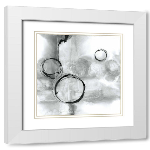 Full Circle I Gray White Modern Wood Framed Art Print with Double Matting by Paschke, Chris