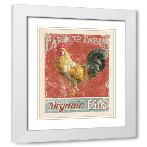 Farm Nostalgia V White Modern Wood Framed Art Print with Double Matting by Nai, Danhui