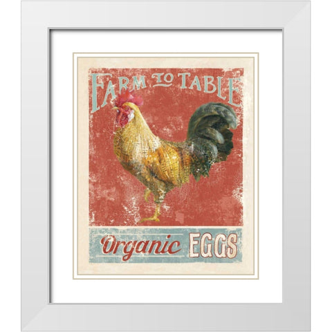 Farm Nostalgia V White Modern Wood Framed Art Print with Double Matting by Nai, Danhui