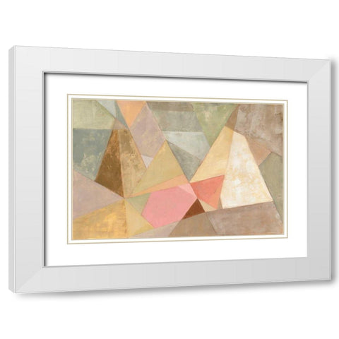 Geometric Abstract White Modern Wood Framed Art Print with Double Matting by Vassileva, Silvia
