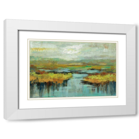 Spring Landscape White Modern Wood Framed Art Print with Double Matting by Vassileva, Silvia