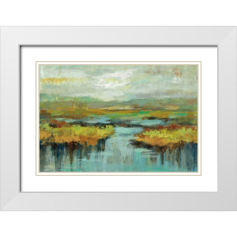 Spring Landscape White Modern Wood Framed Art Print with Double Matting by Vassileva, Silvia
