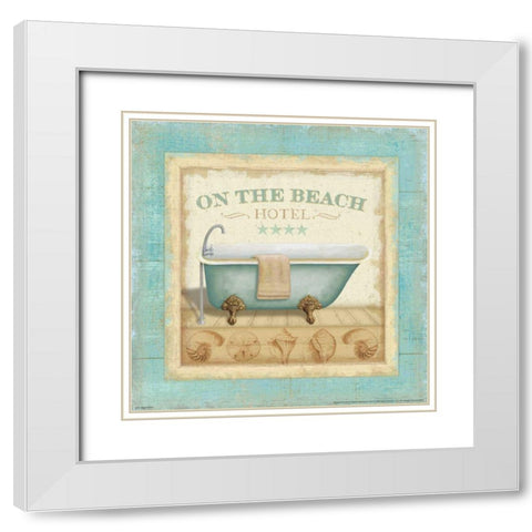 Beach Hotel I White Modern Wood Framed Art Print with Double Matting by Brissonnet, Daphne