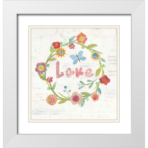 Wreath Inspiration I White Modern Wood Framed Art Print with Double Matting by Prahl, Courtney