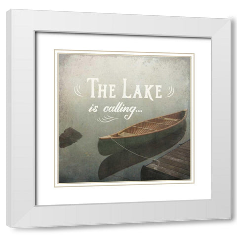 Calm Waters II no Triangles White Modern Wood Framed Art Print with Double Matting by Aiken, Jess