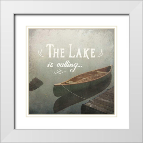 Calm Waters II no Triangles White Modern Wood Framed Art Print with Double Matting by Aiken, Jess