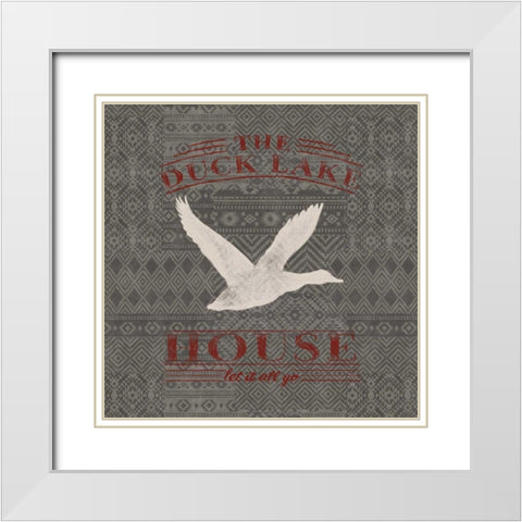 Soft Lodge II Dark with Red White Modern Wood Framed Art Print with Double Matting by Penner, Janelle