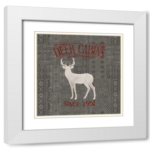 Soft Lodge III Dark with Red White Modern Wood Framed Art Print with Double Matting by Penner, Janelle