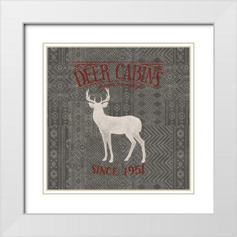 Soft Lodge III Dark with Red White Modern Wood Framed Art Print with Double Matting by Penner, Janelle