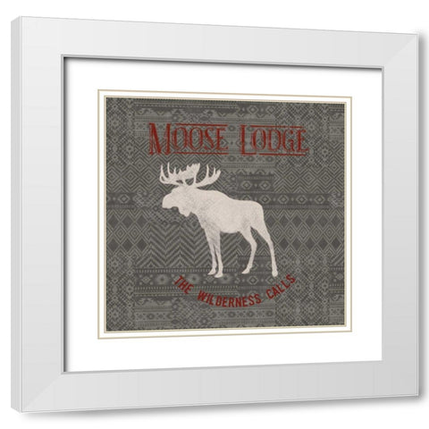 Soft Lodge IV Dark with Red White Modern Wood Framed Art Print with Double Matting by Penner, Janelle