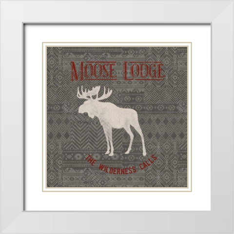 Soft Lodge IV Dark with Red White Modern Wood Framed Art Print with Double Matting by Penner, Janelle