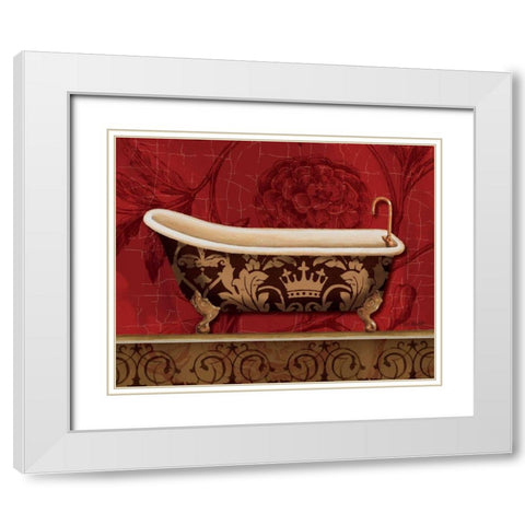 Royal Red Bath II White Modern Wood Framed Art Print with Double Matting by Audit, Lisa