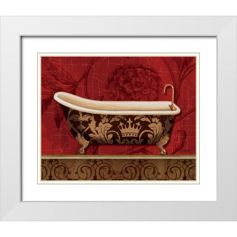 Royal Red Bath II White Modern Wood Framed Art Print with Double Matting by Audit, Lisa