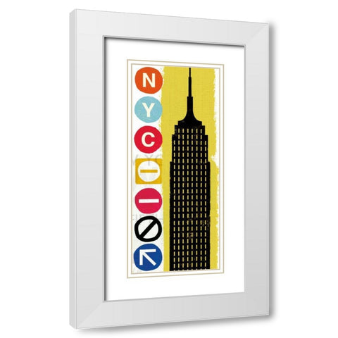 New York City Life Empire White Modern Wood Framed Art Print with Double Matting by Mullan, Michael