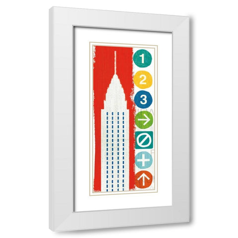 New York City Life Chrysler White Modern Wood Framed Art Print with Double Matting by Mullan, Michael