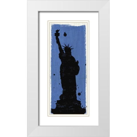 New York City Life Statue of Liberty White Modern Wood Framed Art Print with Double Matting by Mullan, Michael
