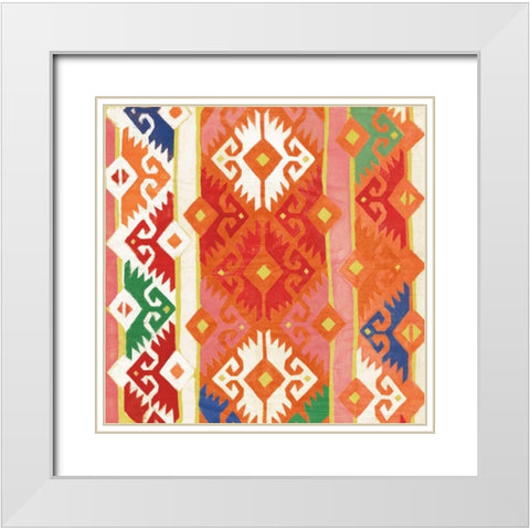 Southwest Pattern II Bright White Modern Wood Framed Art Print with Double Matting by Hristova, Albena