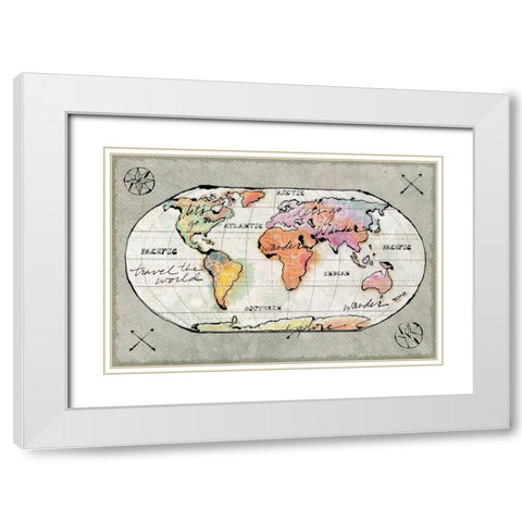 Mapped Shorelines I Neutral White Modern Wood Framed Art Print with Double Matting by Schlabach, Sue