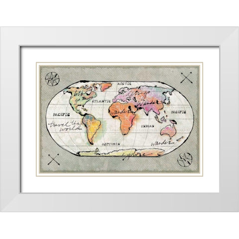 Mapped Shorelines I Neutral White Modern Wood Framed Art Print with Double Matting by Schlabach, Sue