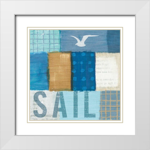 Beachscape Collage V White Modern Wood Framed Art Print with Double Matting by Mullan, Michael