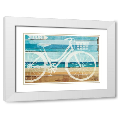 Beachscape Cruiser I White Modern Wood Framed Art Print with Double Matting by Mullan, Michael