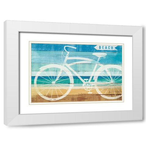Beachscape Cruiser II White Modern Wood Framed Art Print with Double Matting by Mullan, Michael