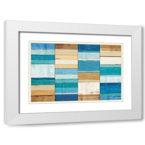 Beachscape I White Modern Wood Framed Art Print with Double Matting by Mullan, Michael