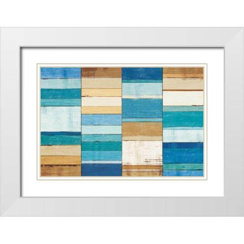 Beachscape I White Modern Wood Framed Art Print with Double Matting by Mullan, Michael