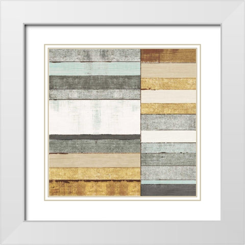 Beachscape II Gold Neutral White Modern Wood Framed Art Print with Double Matting by Mullan, Michael