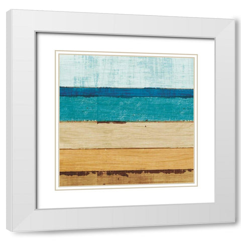 Beachscape III White Modern Wood Framed Art Print with Double Matting by Mullan, Michael